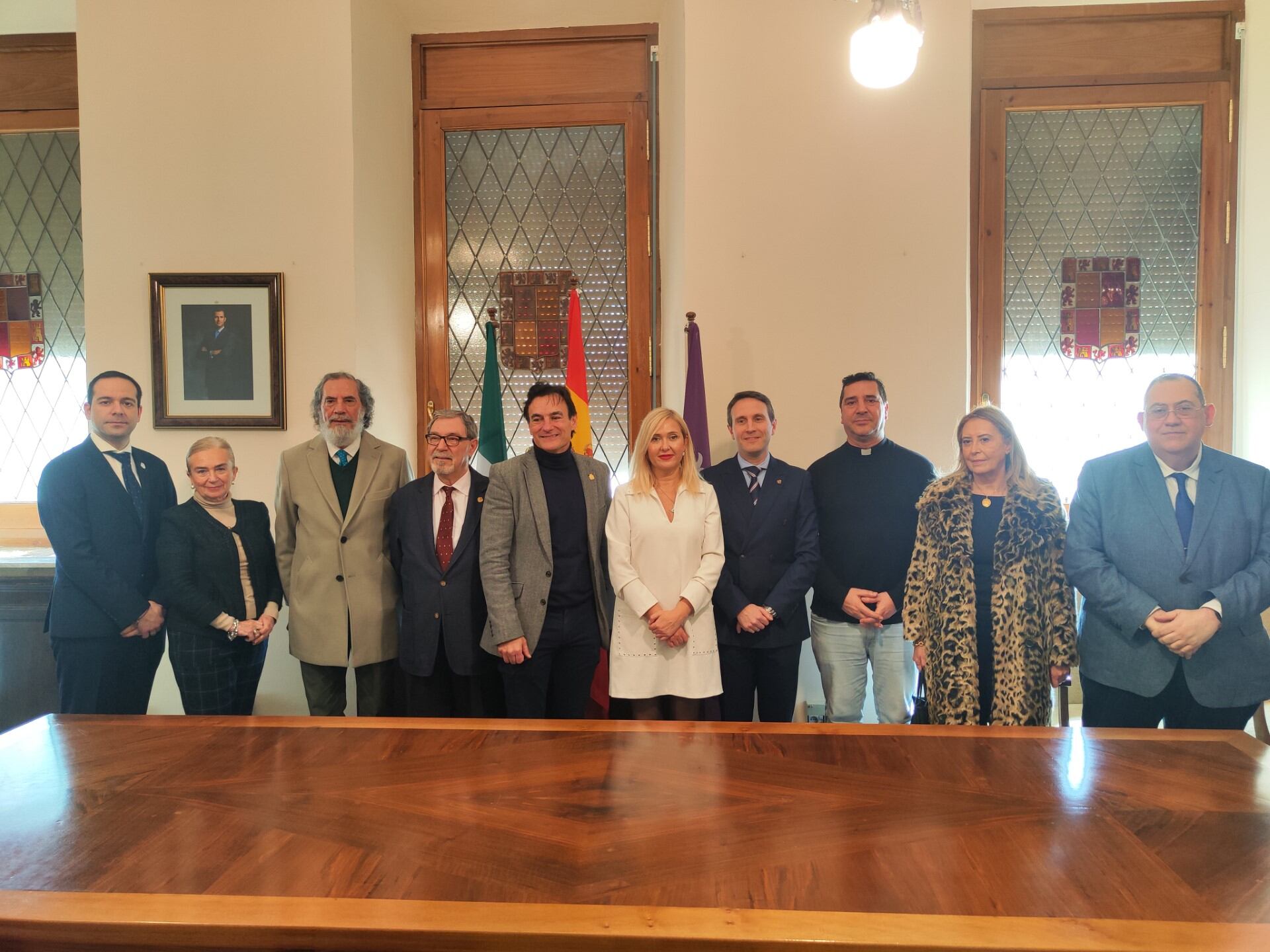 Recibimiento en el Ayuntamiento de Jaén a los pregoneros de Semana Santa y de Glorias de Jaén de 2024