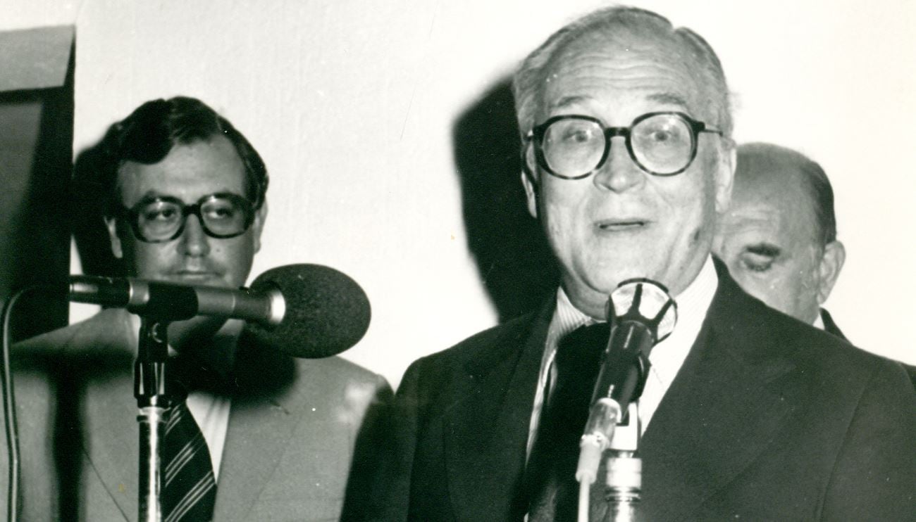 Fernando Zóbel en el acto de cesión del Museo de Arte Abstracto Español a la Fundación Juan March el 5 de junio de 1981.