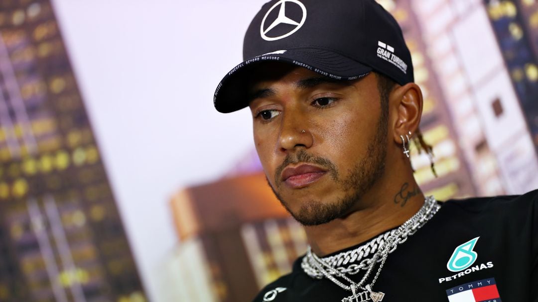 Hamilton, durante una rueda de prensa. 