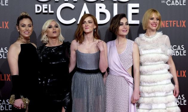 Blanca Suarez, Ana Fernández, Ana Polvorosa, Nadia de Santiago y Maggie Civantos, en la presentación de &#039;Las Chicas del Cable&#039;