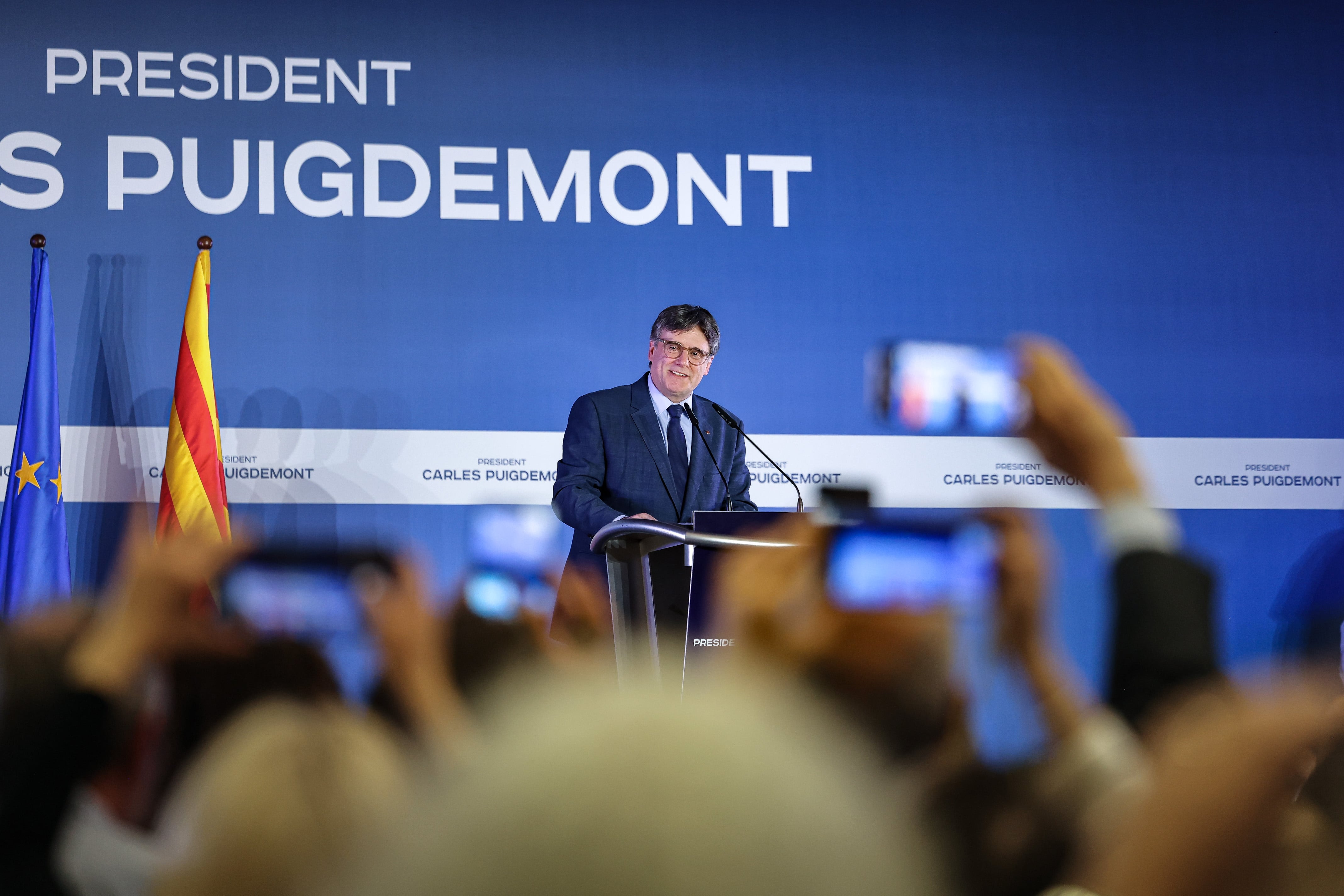 L&#039;expresident Carles Puigdemont a l&#039;Ajuntament d&#039;Elna