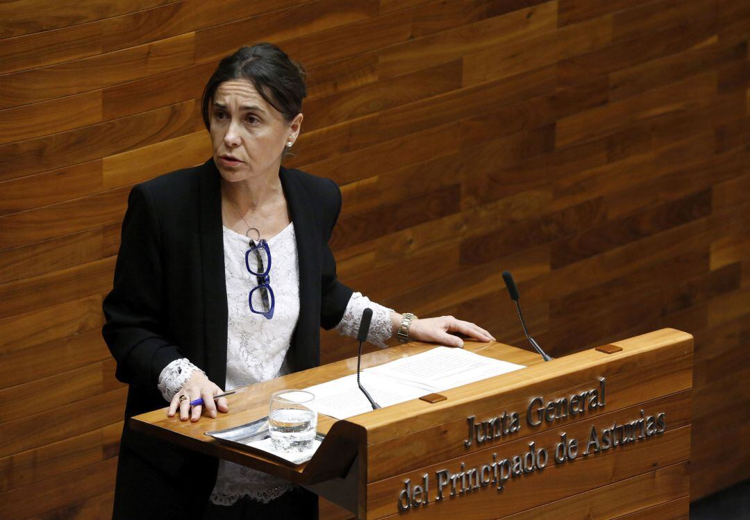La consejera de Hacienda, Dolores Carcedo defiende el proyecto de Presupuestos del Principado para 2019 en el pleno de la Junta General del Principado