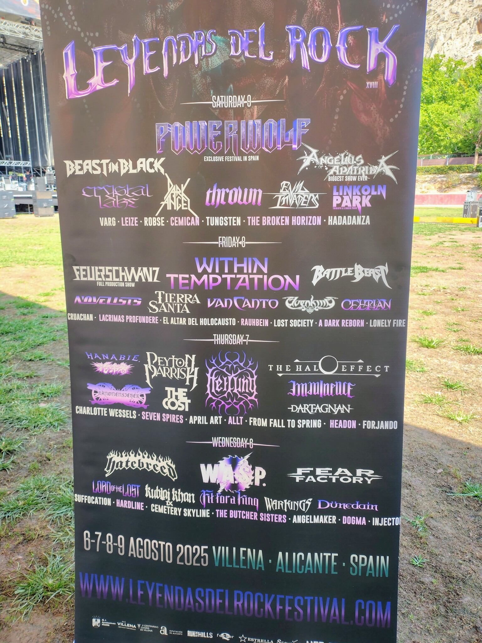 Cartel de los conciertos