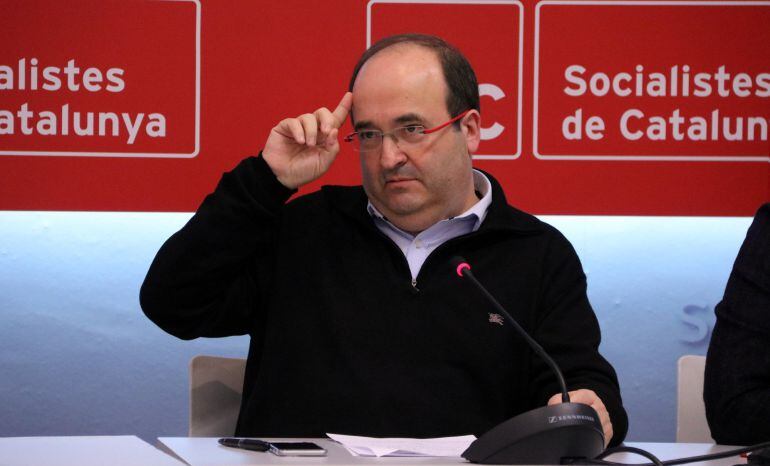 El primer secretario del PSC, Miquel Iceta, durante un acto del partido