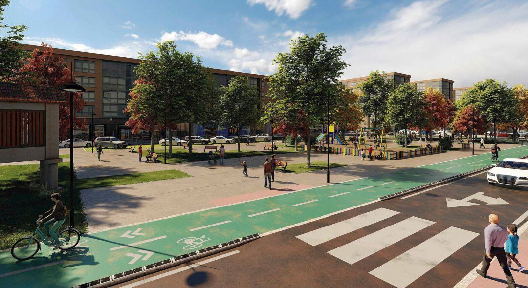 Infografía de la futura urbanización de Navia.