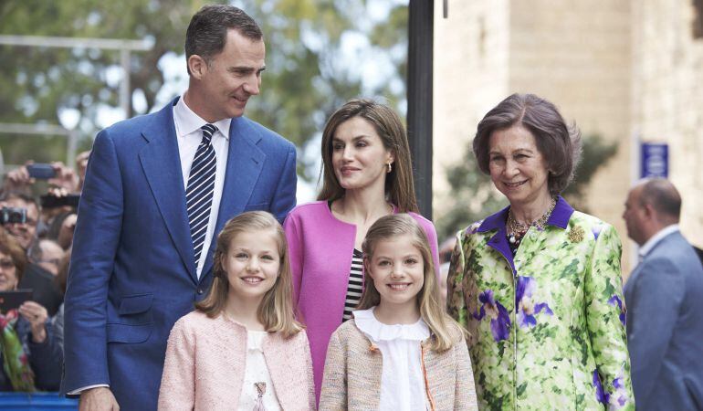 La Familia Real, junto a la Reina Sofía, el pasado domingo en Palma de Mallorca