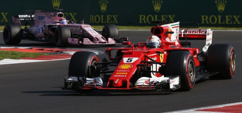 Sebastian Vettel, durante los entrenamientos del Gran Premio de México