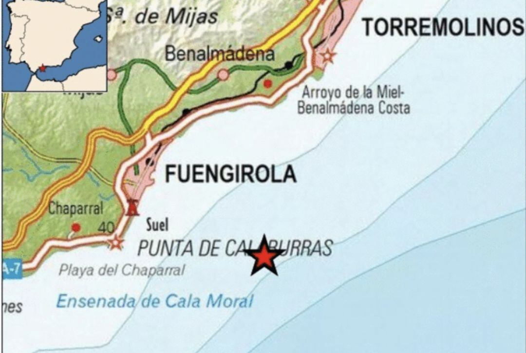 El epicentro del terremoto se localiza en la bahía de Fungirola (Málaga)