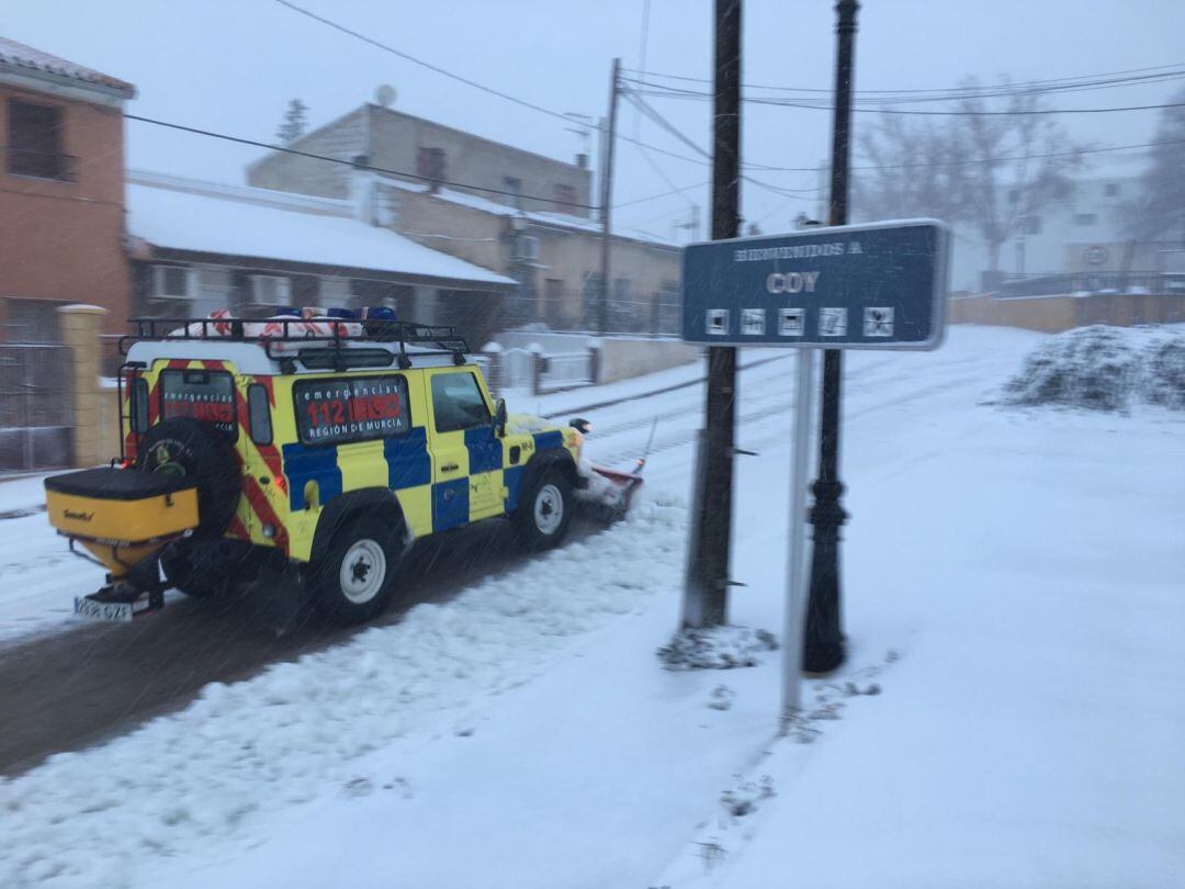 Imagen de la nieve caída en Coy.