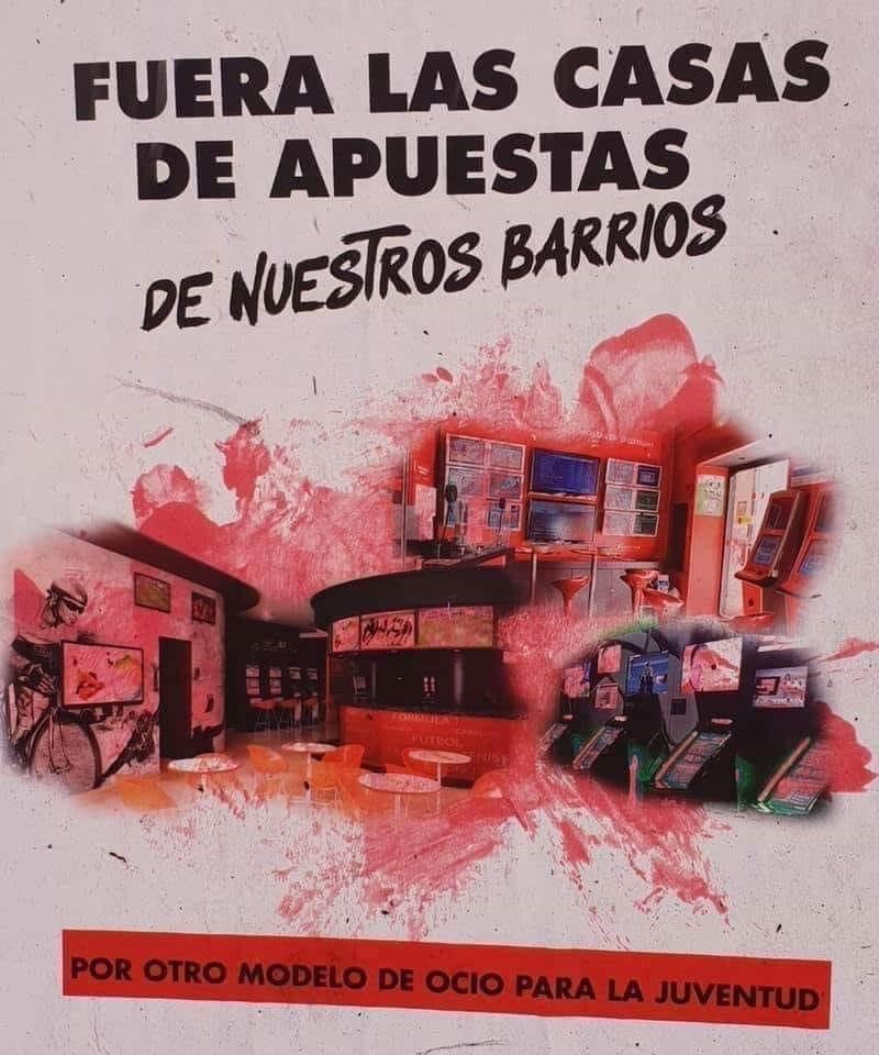 Cartel anunciador de la concentración contra la instalación de un Salón de Juegos en la barriada de Los Juzgados de Ronda