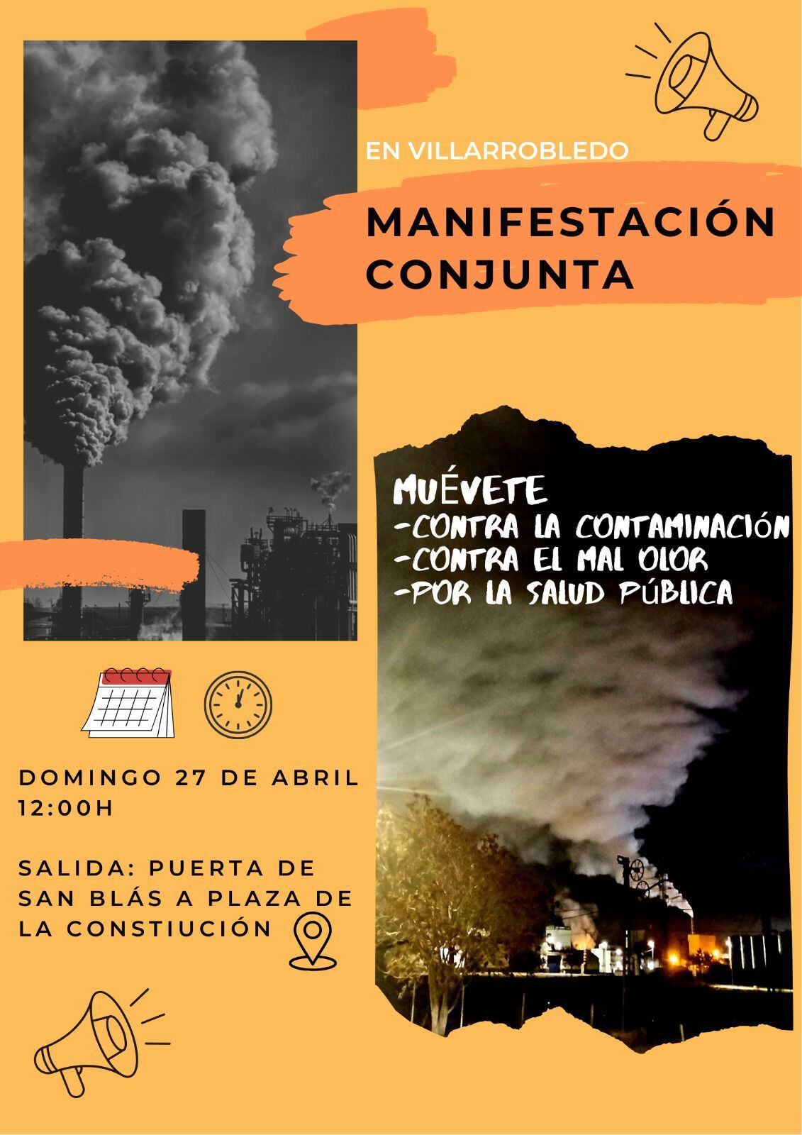 Cartel de la manifestación de este domingo en Villarrobledo