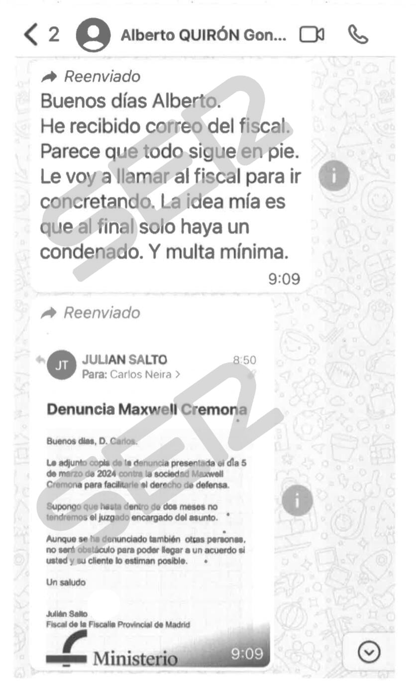 Las capturas de las conversaciones entre MAR y &#039;Alberto Quirón&#039;