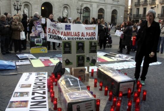 Els treballadors afectats per l'ERO d'Orizonia reclamen les quantitats pendents