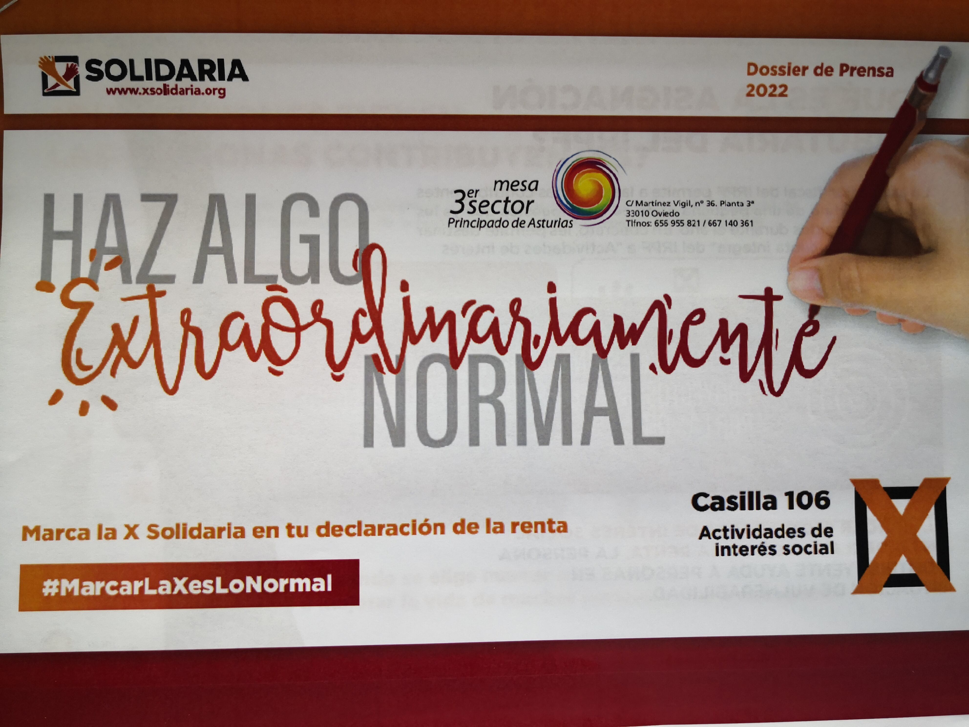 La Mesa del Tercer Sector de Asturias presenta la campaña &#039;X Solidaria&#039; de 2022.