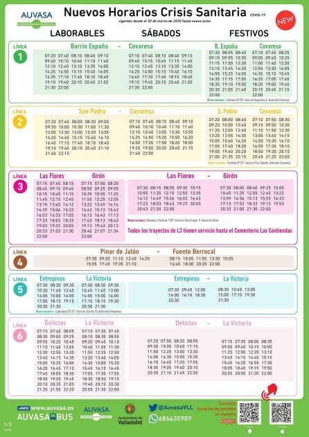 Cambios en las líneas de AUVASA