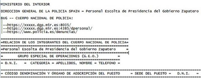 Las fichas policiales robadas de la página de la Policía Nacional han sido publicadas en uno de los foros utilizados por Anonymous para difundir sus ciberataques