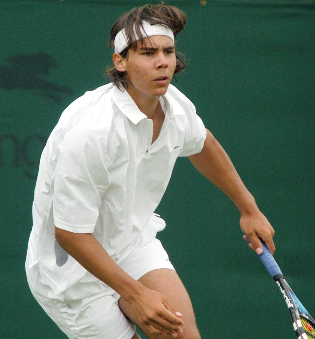 Rafael Nadal en el torneo de Wimbledon en 2003 con 17 años