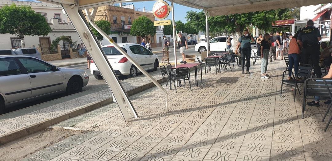 Terraza de Guillena donde han ocurrido los hechos