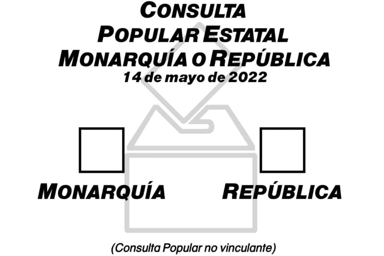 Papeleta de la consulta popular no vinculante sobre monarquía o república