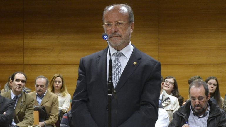 El alcalde de Valladolid, Javier León de la Riva, durante la celebración del juicio