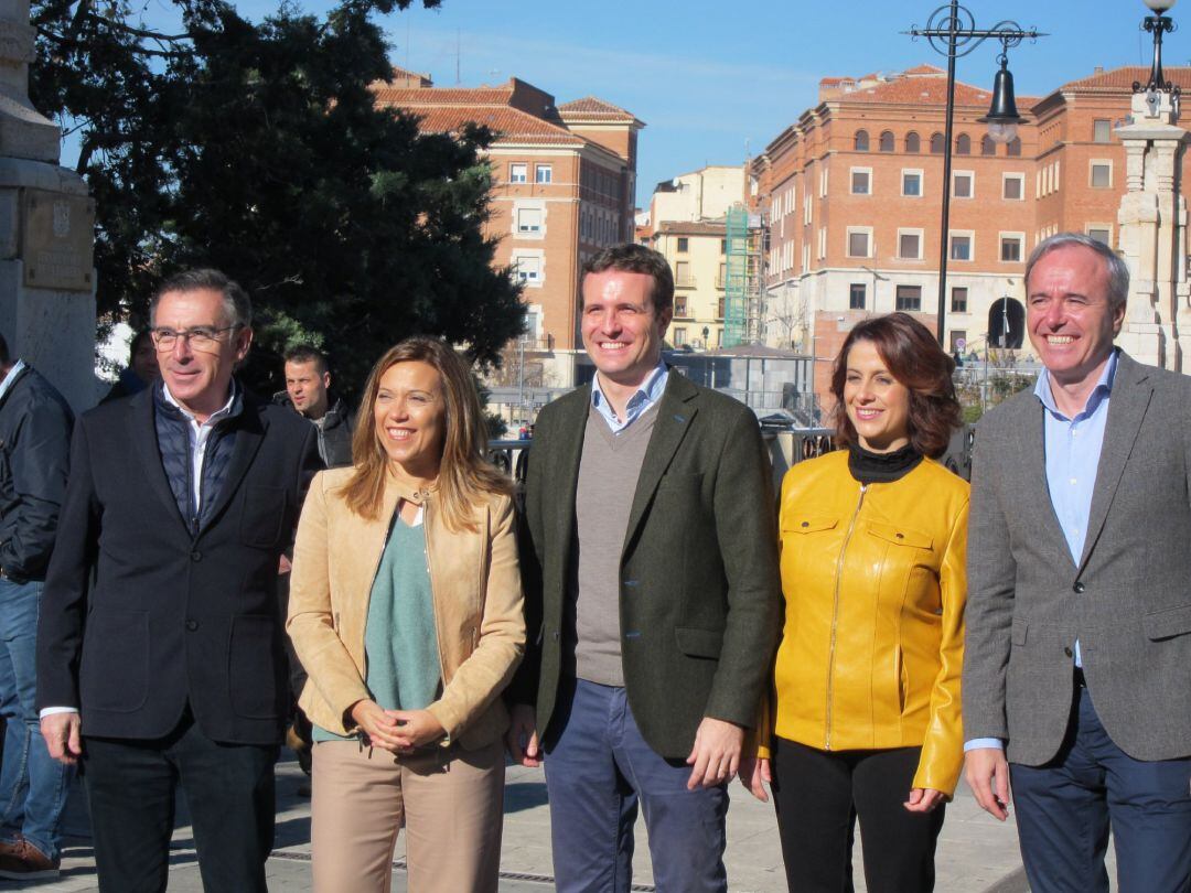 Pablo Casado con los candidatos aragoneses en Teruel 