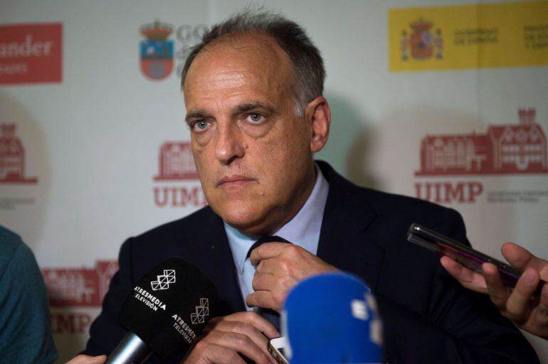 Imagen de Javier Tebas durante una reciente comparecencia