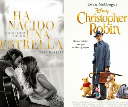 Carteles de &quot;Ha nacido una estrella&quot; y &quot;Christopher Robin&quot;