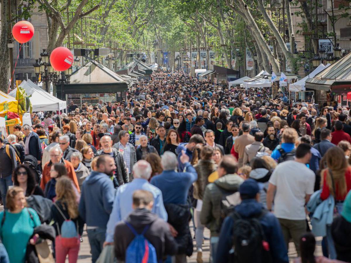 Sant Jordi a les Rambles de Barcelona