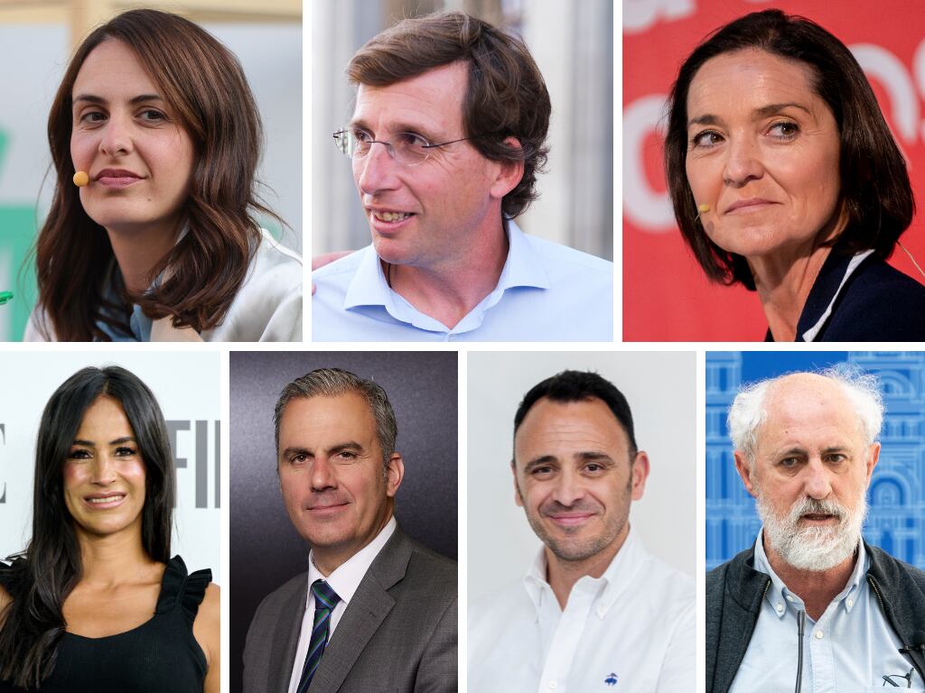 Los siete principales candidatos a la alcaldía de Madrid.