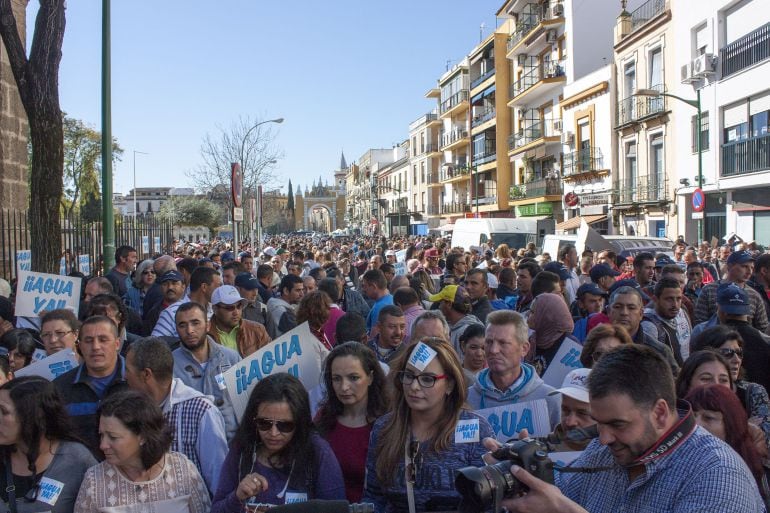 Manifestación de los regantes en Sevilla. 