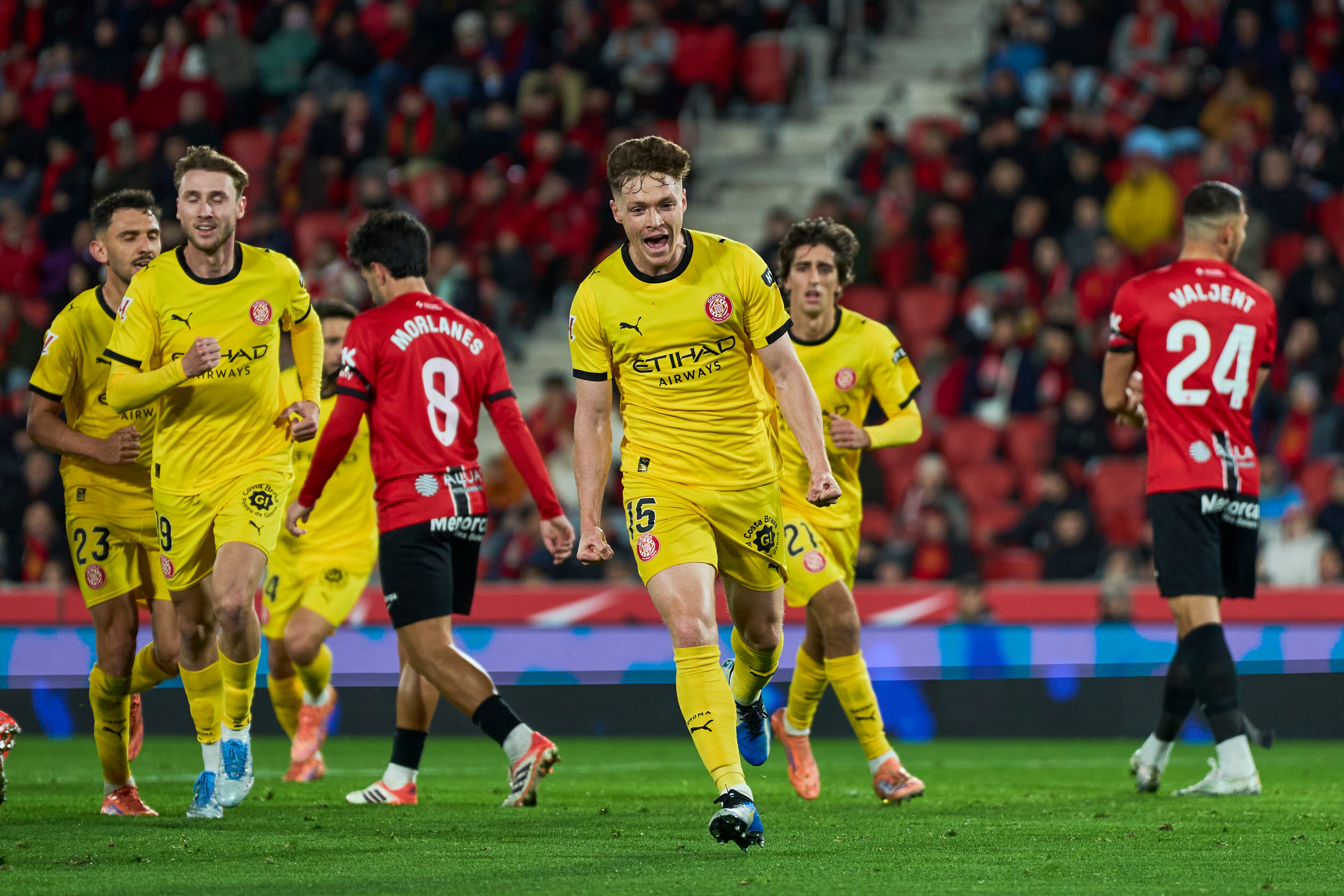 Celebración de Tsygankov durante el Mallorca-Girona