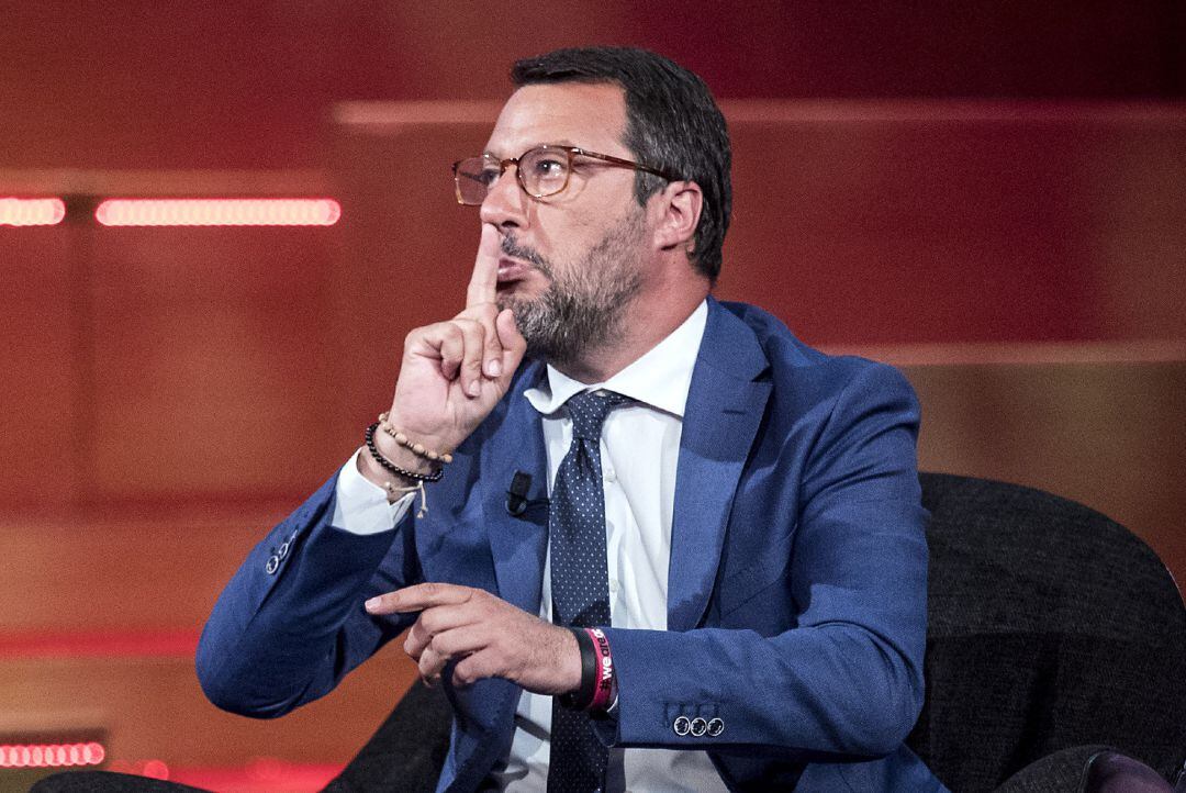 Matteo Salvini en una entrevista en el programa Quarta Repubblica.