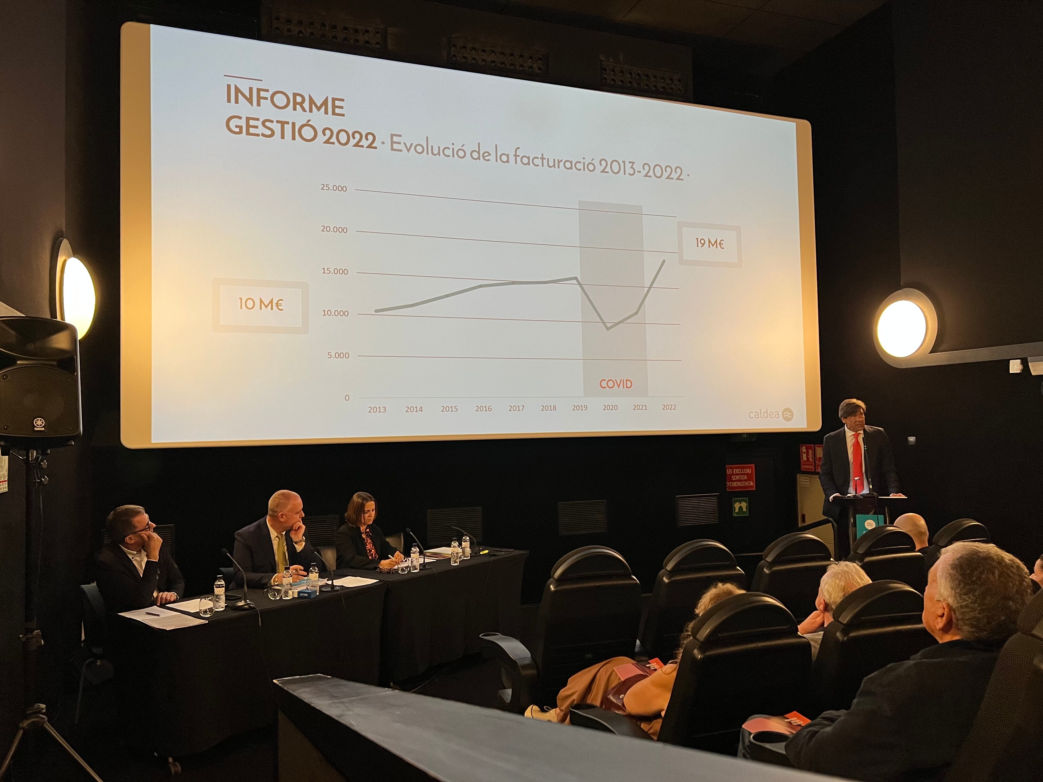 Un moment de la Junta d&#039;accionistes de Caldea celebrada aquest dimarts al vespre.