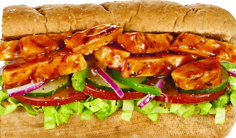 El 'Sweet Onion Chicken Teriyaki' es el bocadillo con menor cantidad de carne.