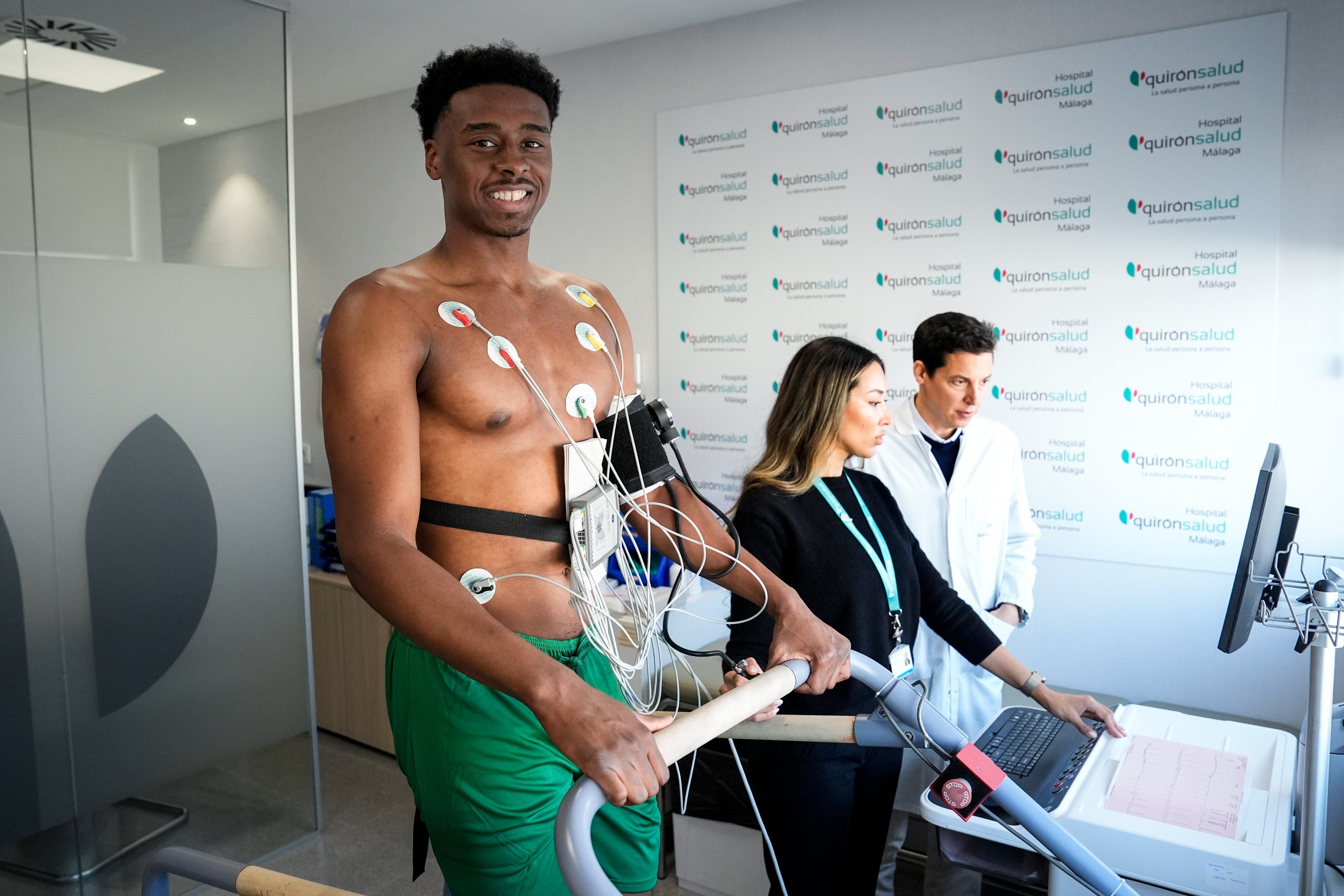 Chase Audige, durante el reconocimiento médico