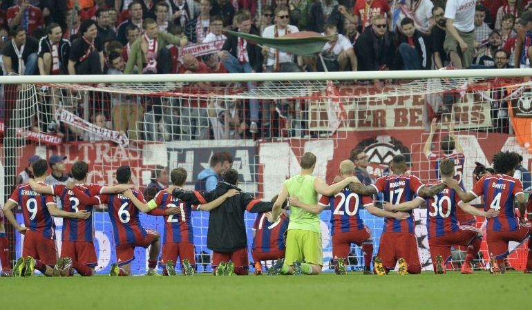 El Bayern celebra su pase a semifinales de la Champions League