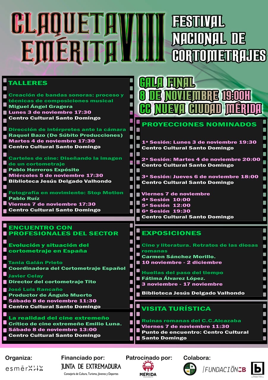 Programación de la VIII Claqueta Emérita