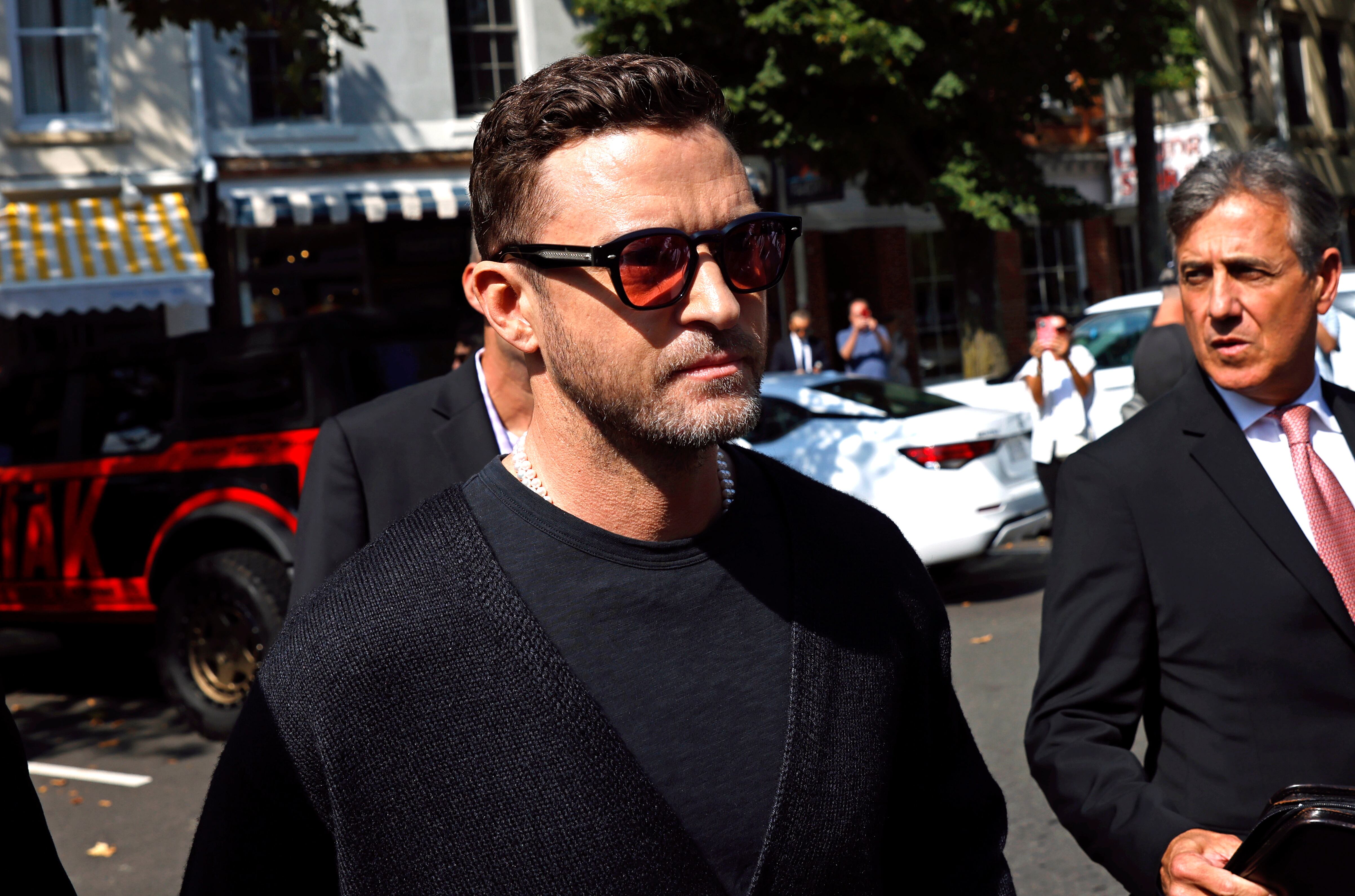 US Pop Star Justin Timberlake  arrives at Sag Harbor Village Justice Court in Sag Harbor, New York, USA,