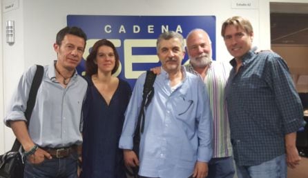 De izquierda a derecha, Javier Espinosa, Mónica G. Prieto, Yaroub, Ramón Lobo y Javier del Pino