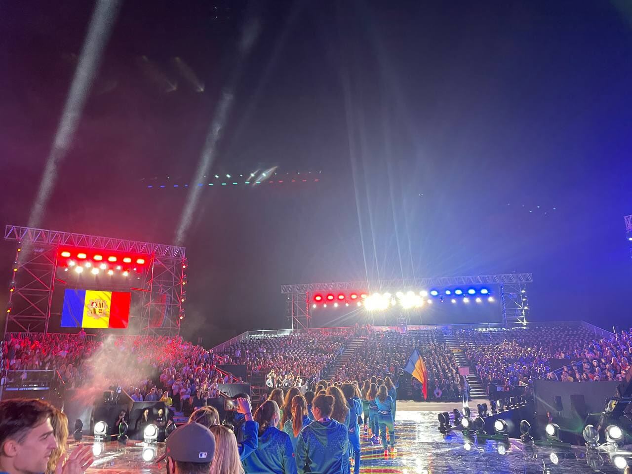 Desfilada dels atletes andorrans als jocs de Malta.