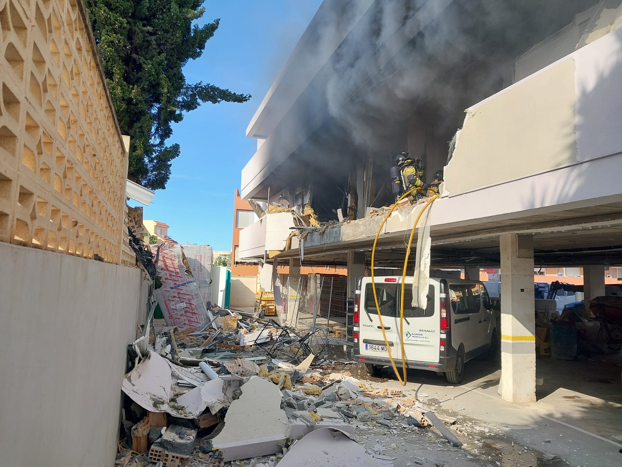 Imagen del edificio tras la explosión