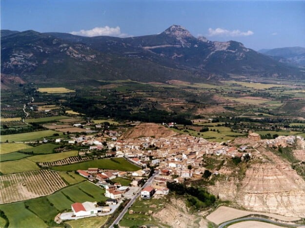 Vista de la localidad de Bolea y su entorno