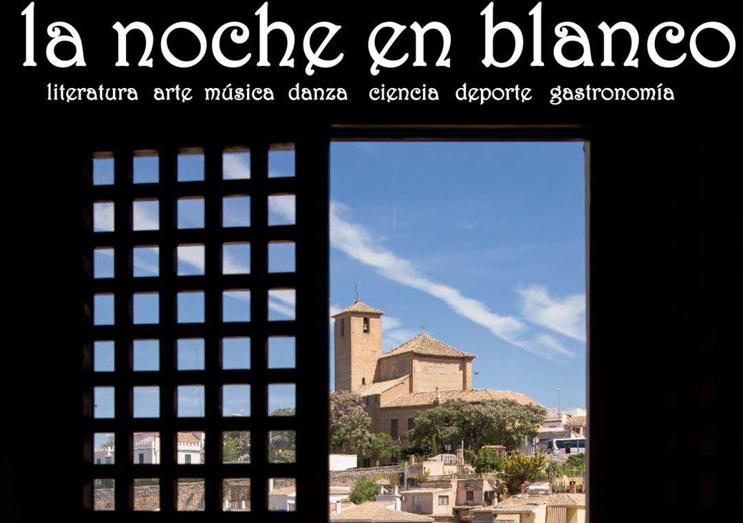 Cartel de La Noche en Blanco de Granada del 2019 dedicada al Albaicín