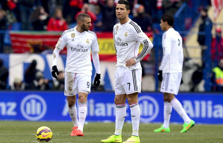 Cristiano Ronaldo, enfadado en el Calderón