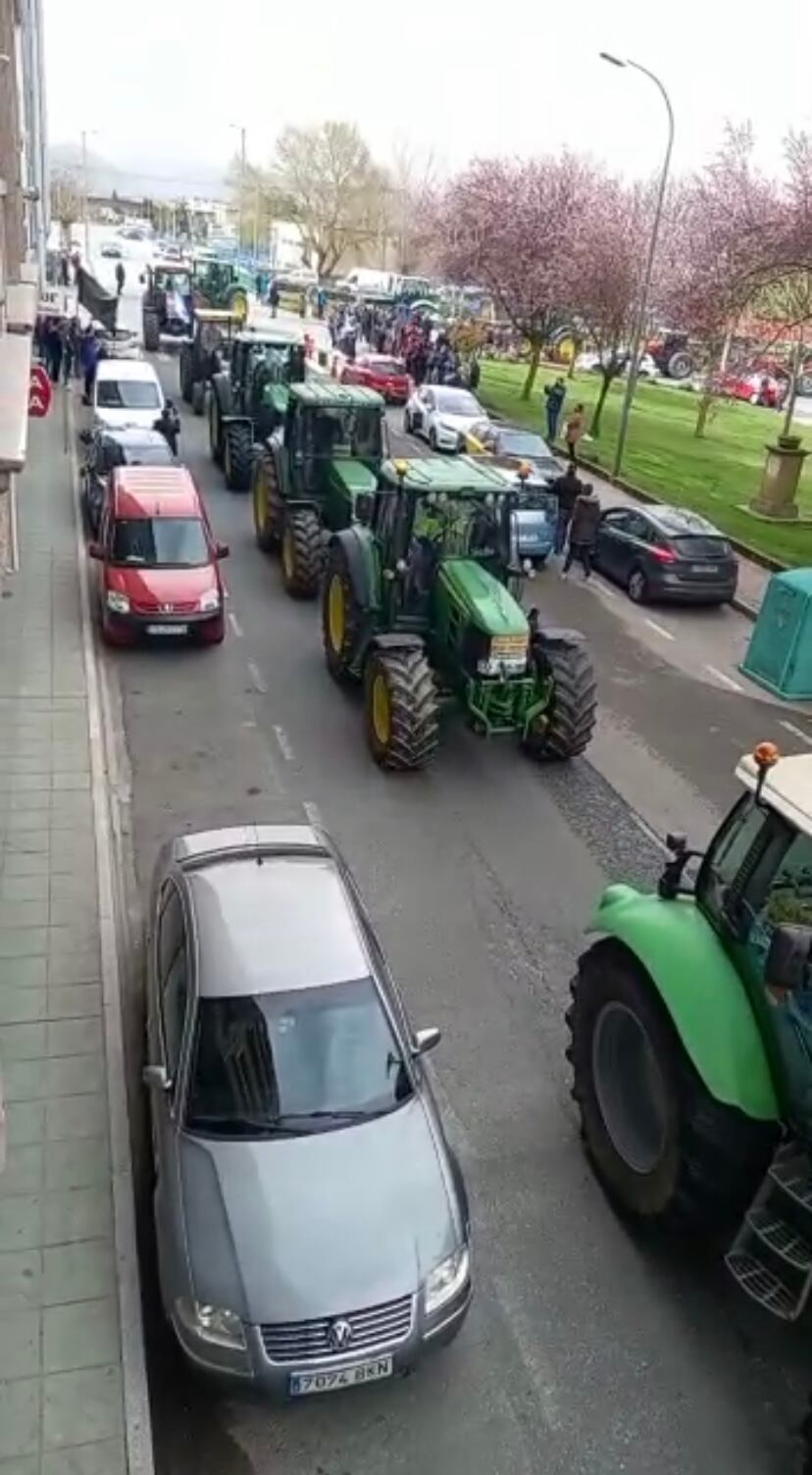 Tractores de la comarca de A Limia recorren las calles de la villa