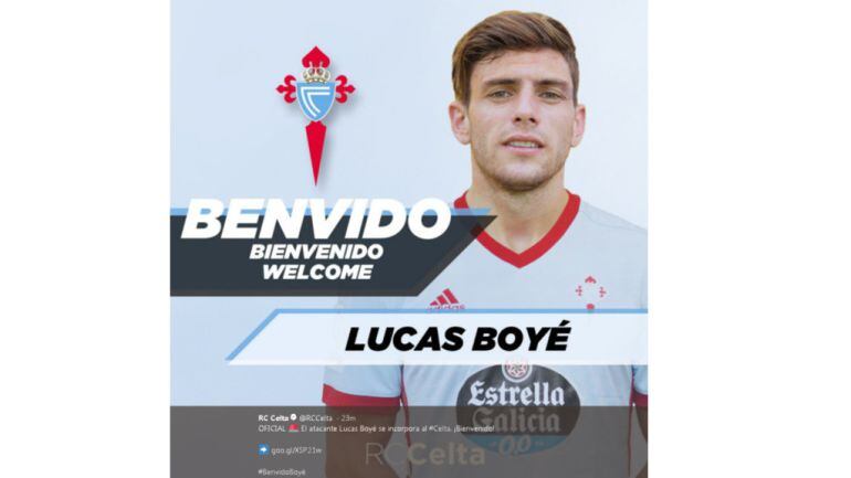 Boyé llega cedido por lo que resta de temproada con opción de compra por parte de los vigueses