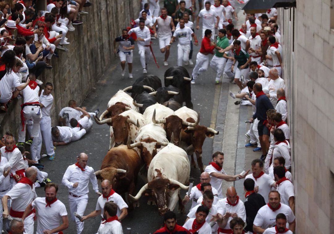 Toros de Puerto de San Lorenzo abren los encierros de los Sanfermines 2019