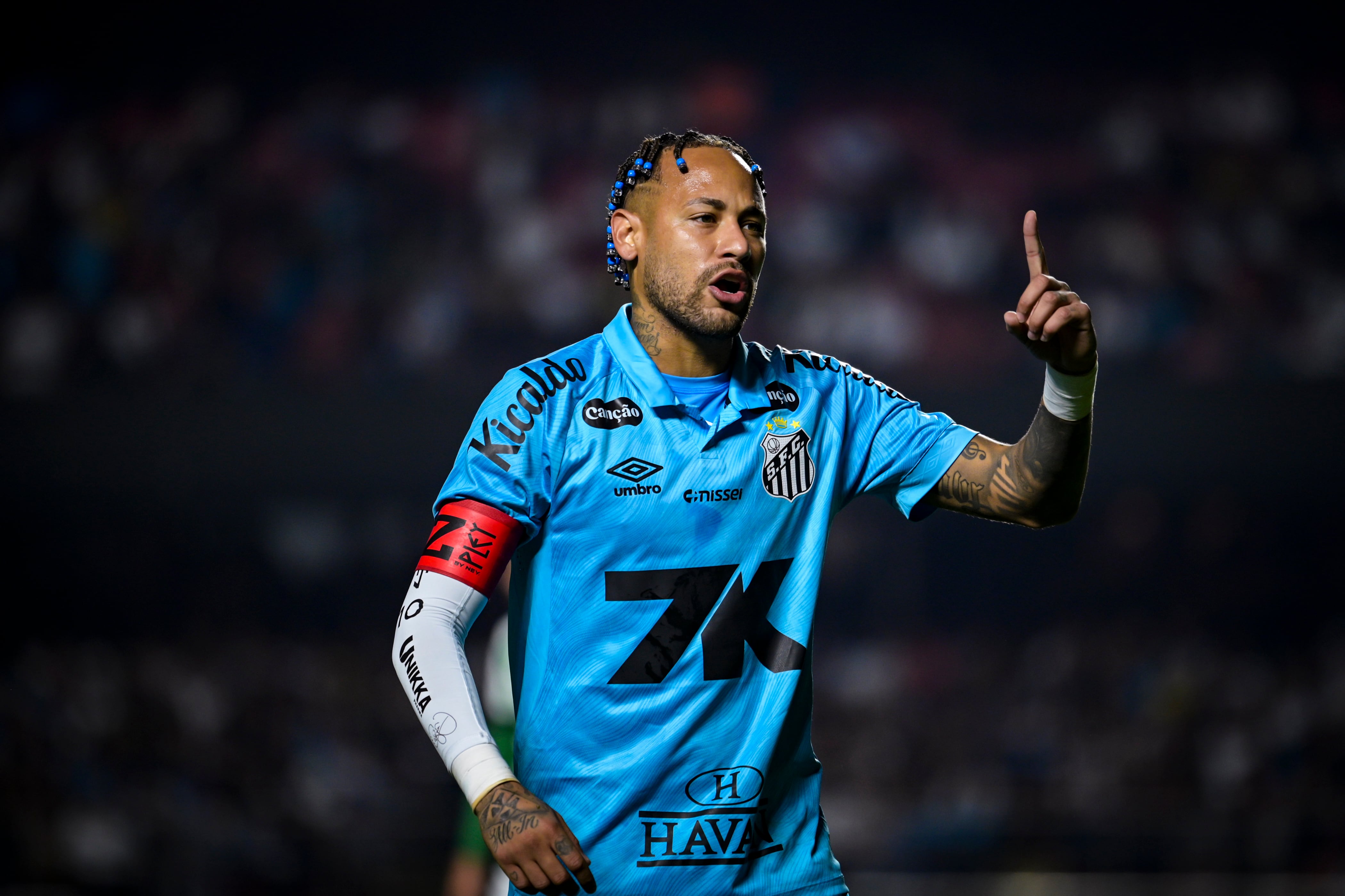 Neymar, en un partido entre Santos y Juventude