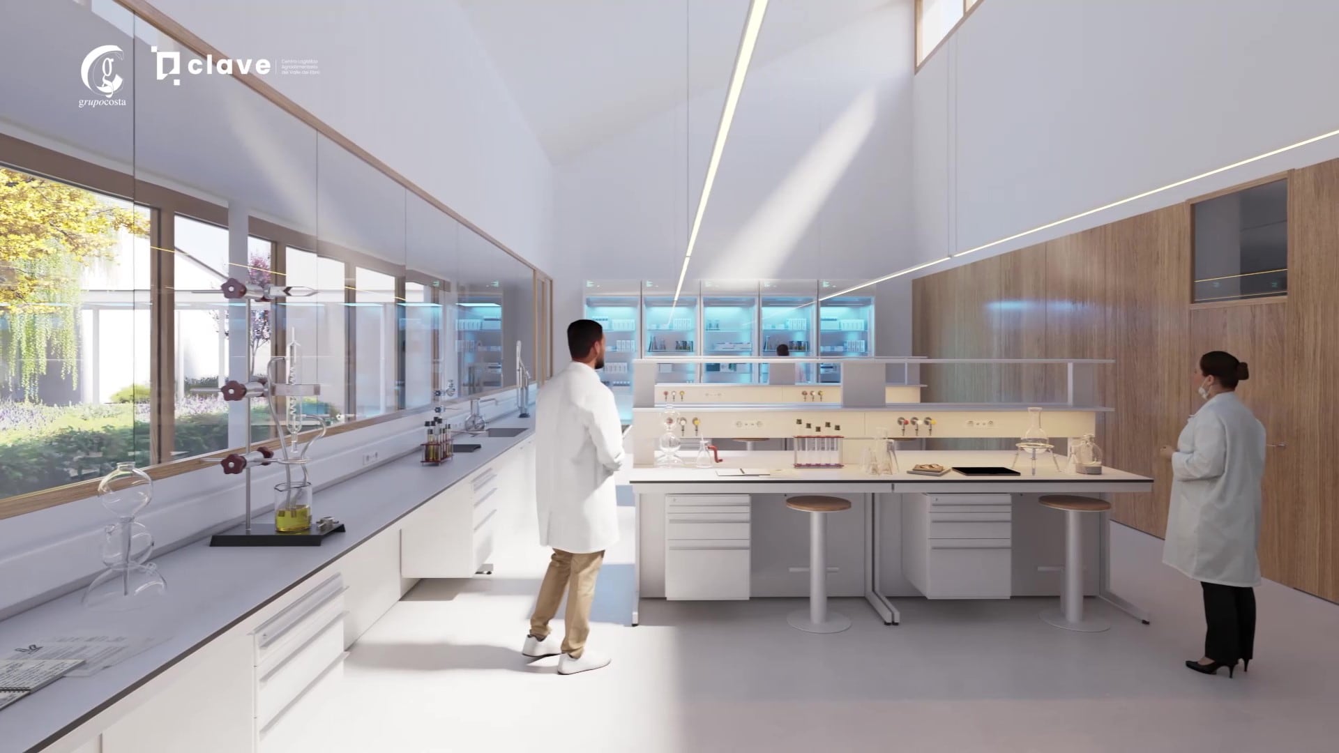 Proyecto Clave, el centro logístico agroalimentario del valle  del Ebro, que proyecta el Grupo Costa en Villamayor de Gállego (Zaragoza) - Recreación de los laboratorios