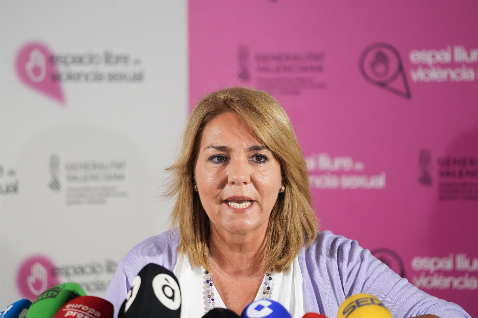 La vicepresidenta segunda y consellera de Servicios Sociales, Igualdad y Vivienda, Susana Camarero, durante una rueda de prensa para presentar el protocolo de actuación contra violencias sexuales en la Comunitat Valenciana - Jorge Gil - Europa Press